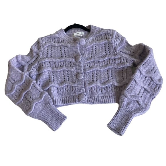 Mingo Chunky Knit Cardigan Lavender Small - Picture 5 of 8